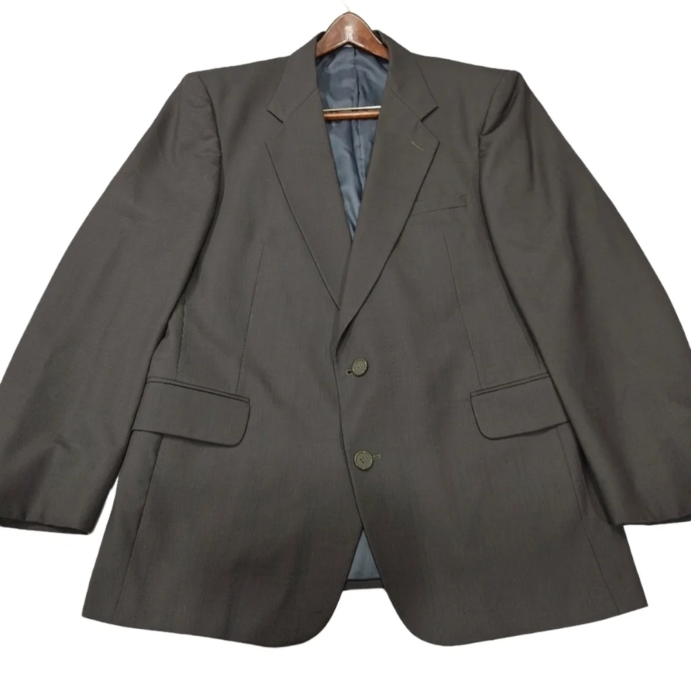 Vintage Foreman And Clark Wool Men's Brown Stripe Blazer Jacket
